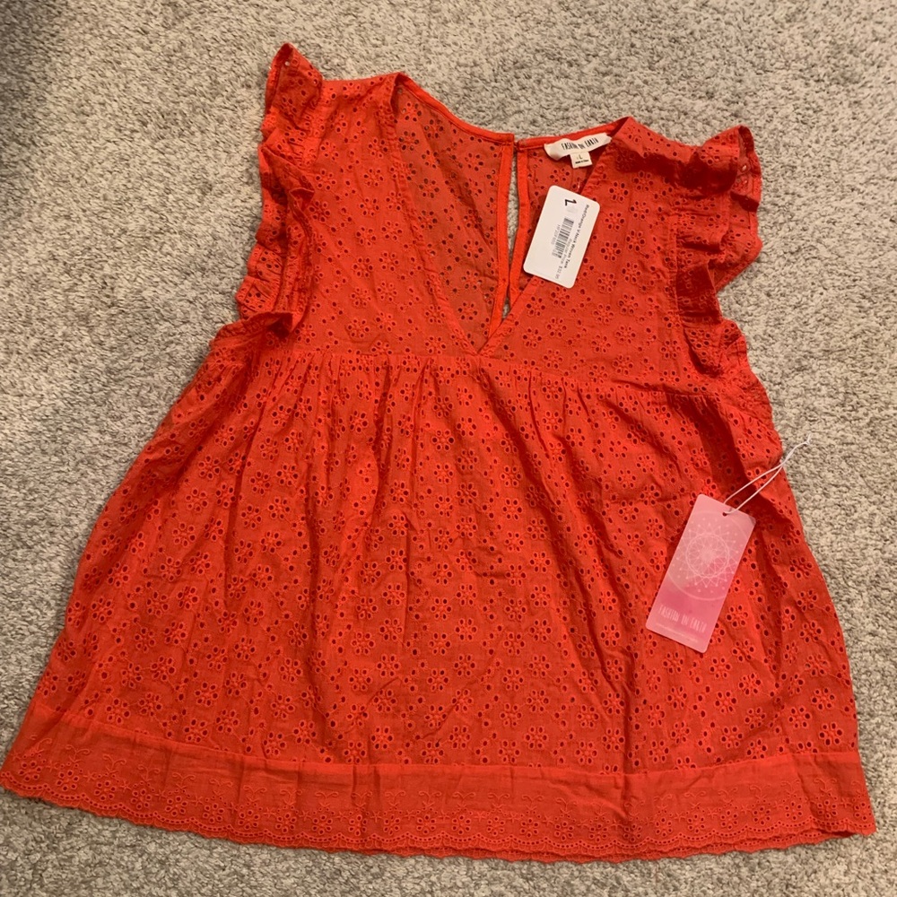 NWT Fashion on Earth Eyelet Boutique Blouse